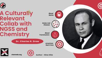 title: culturally relevant collab ngss and chemistry and headshot of Dr. Charles Drew