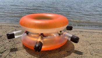 Plastic bottle and swim ring model of benzene