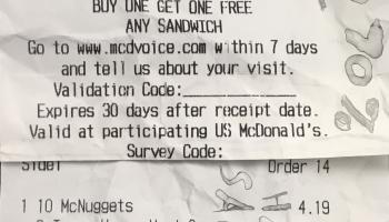 Writing on a thermal paper receipt using various solvents