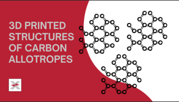 preview image - text: 3D Printed Structures of Carbon Allotropes" with 3 carbon molecules