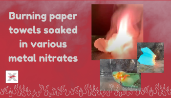 preview image - text: Burning paper towels soaked in various metal nitrates