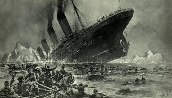 Titanic Sinking, engraving by Willy Stöwer