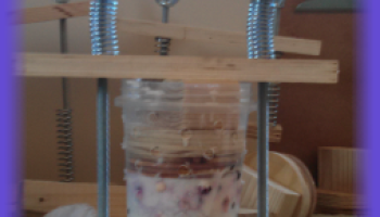 wood shop made cheese press