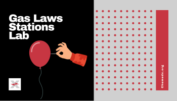 Gas Laws Stations Lab preview image with hand & pin poking balloon