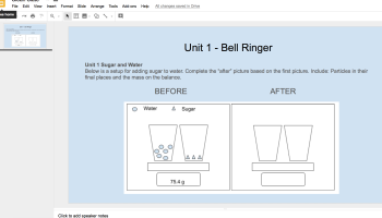 Google Slide of bell ringer