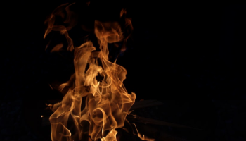 flame on black background