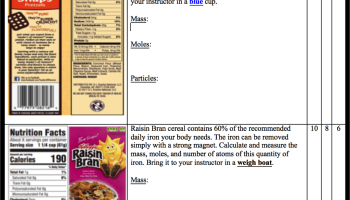 screenshot of top of mole worksheet