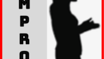 improv text and silhouette of student