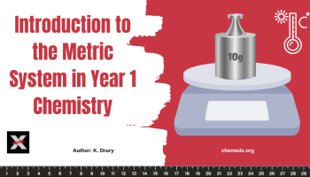 preview image with text:"Introduction to the Metric System in Year 1 Chemistry" with balance, 10g calibration weight