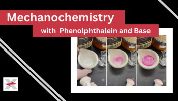 Mechanochemistry with Phenolphthalein and Base preview image with three mortar pestles grinding phenolphthalein