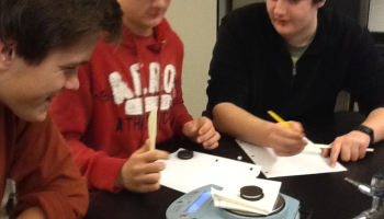 students collecting data