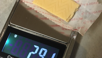 Finding the mass of gum before chewing