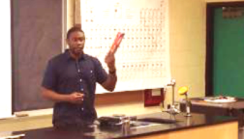 J Bradshaw in his classroom