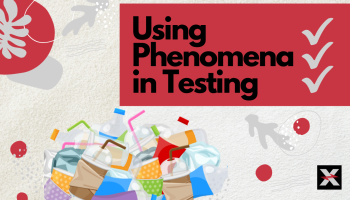 text over sand and plastic pollution: Using Phenomena in Testing