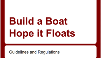 Text: Build a Boat, Hope it Floats