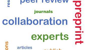 word cloud image with collaboration peer review experts and related terms