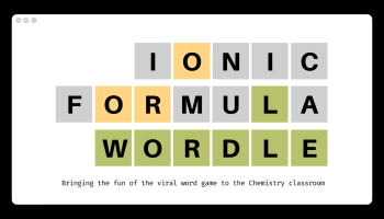 text: IONIC FORMULA WORDLE