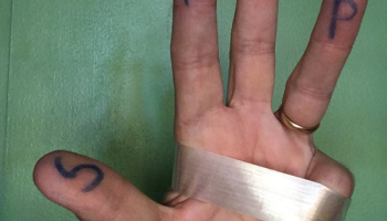 fingers representing orbitals