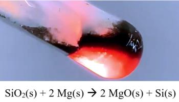 chemical reaction between sand and magnesium