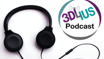 3DL4US Podcast logo and headphones