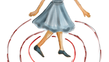 Atom character with her dog, Electron