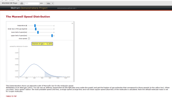 Maxwell-Boltzmann Distribution Simulation from Wolfram