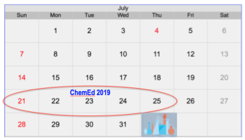 calendar with July 21-25 circled