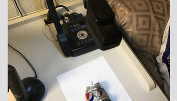 using the document camera to project an image of the can