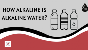 How Alkaline is Alkaline Water? preview image with red wave and 3 water bottles