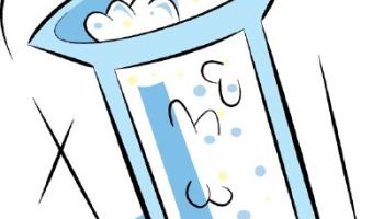 Sodium carbonate reacts with hydrochloric acid producing bubbles