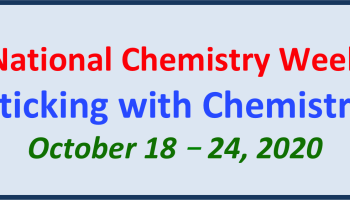 text National Chemistry Week, Sticking with Chemistry, October 18 -24, 2020