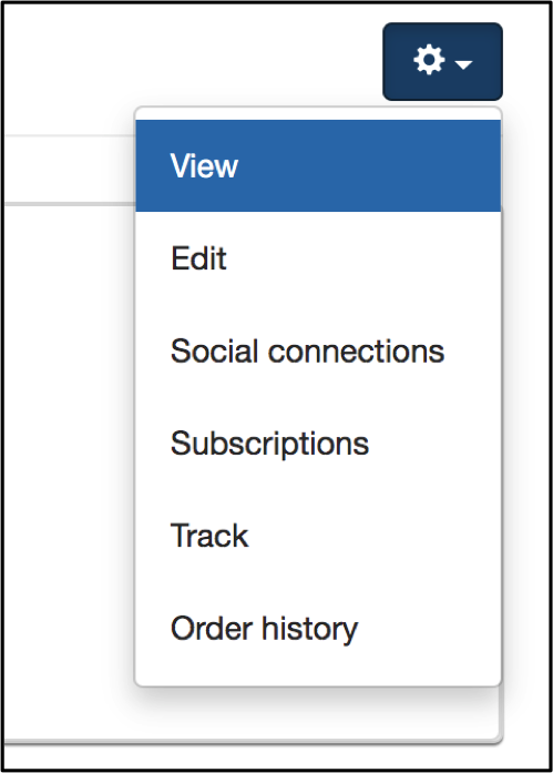 account view - options to choose which part of profile to view