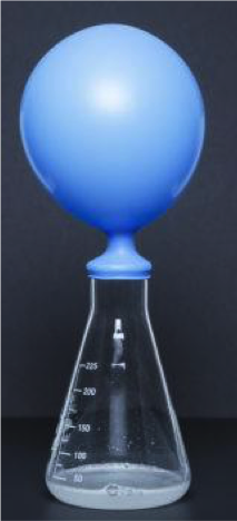 balloon over flask with reaction inside