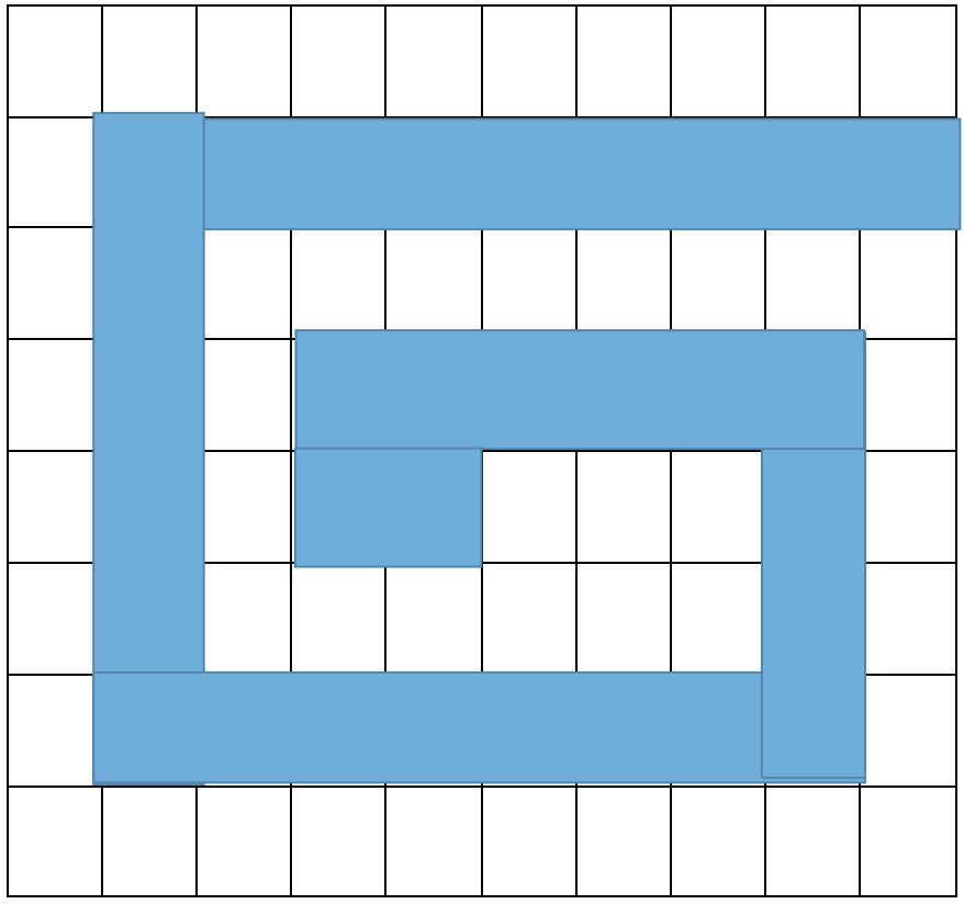 blocked squares in spiral pattern