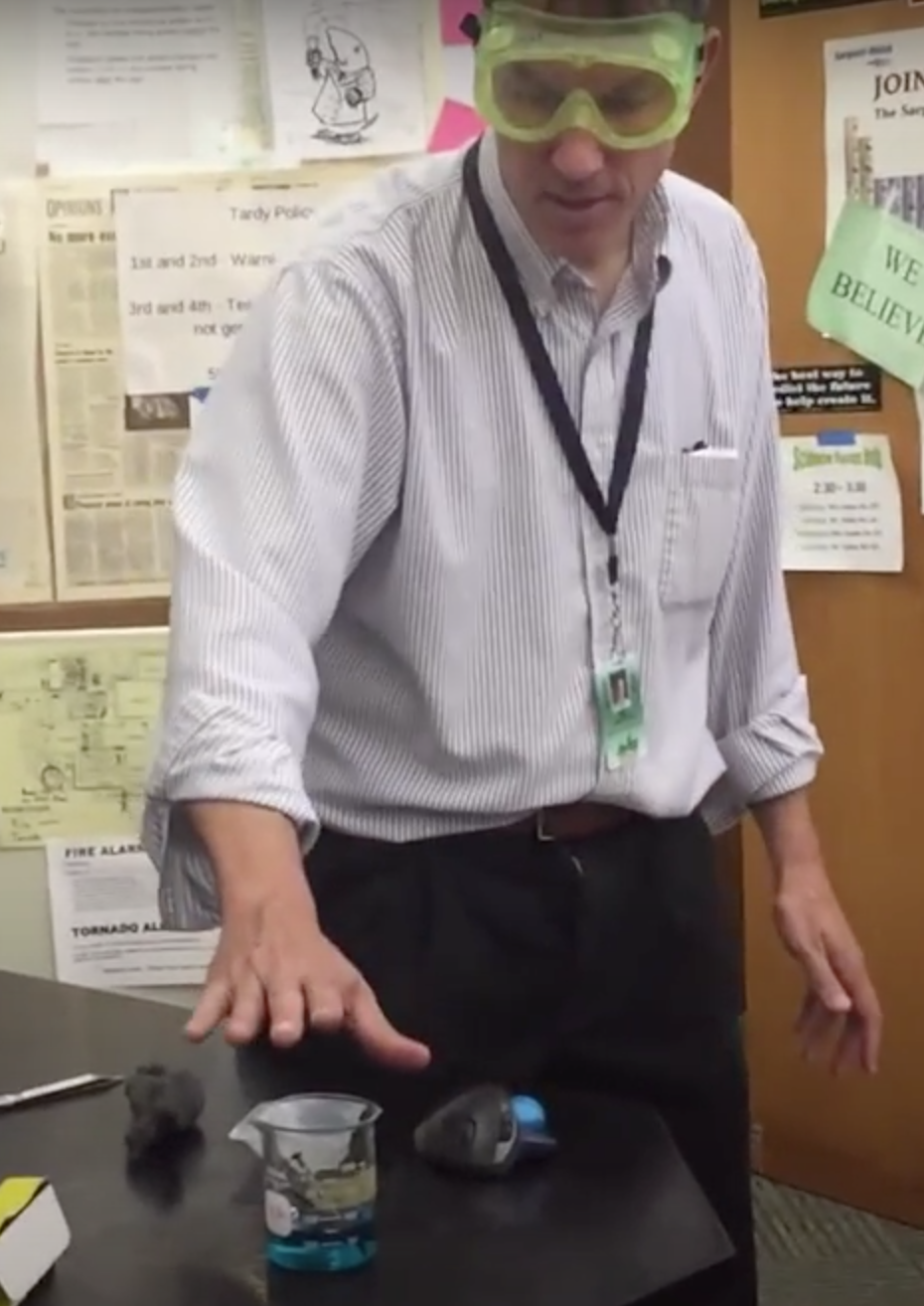 Chad Husting in his classroom