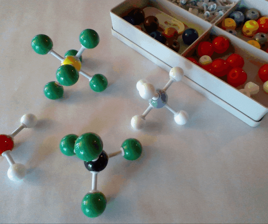 Image showing molecular models built from a molecular modeling kit