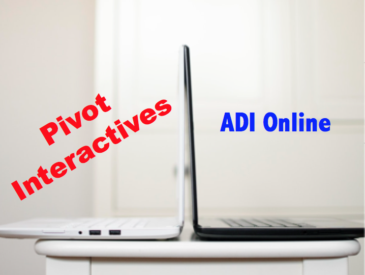 red text: Pivot Interactives, blue text: ADI Online