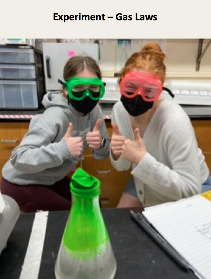 Experiment – Gas Laws - flask with balloon on opening with two students