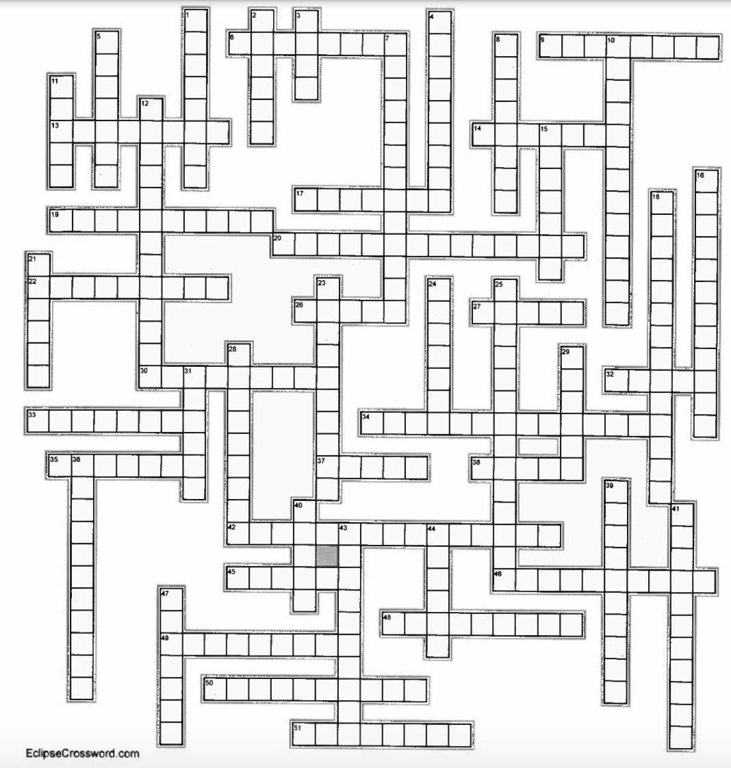 empty 1961-1970 nobel laureate crossword puzzle grid