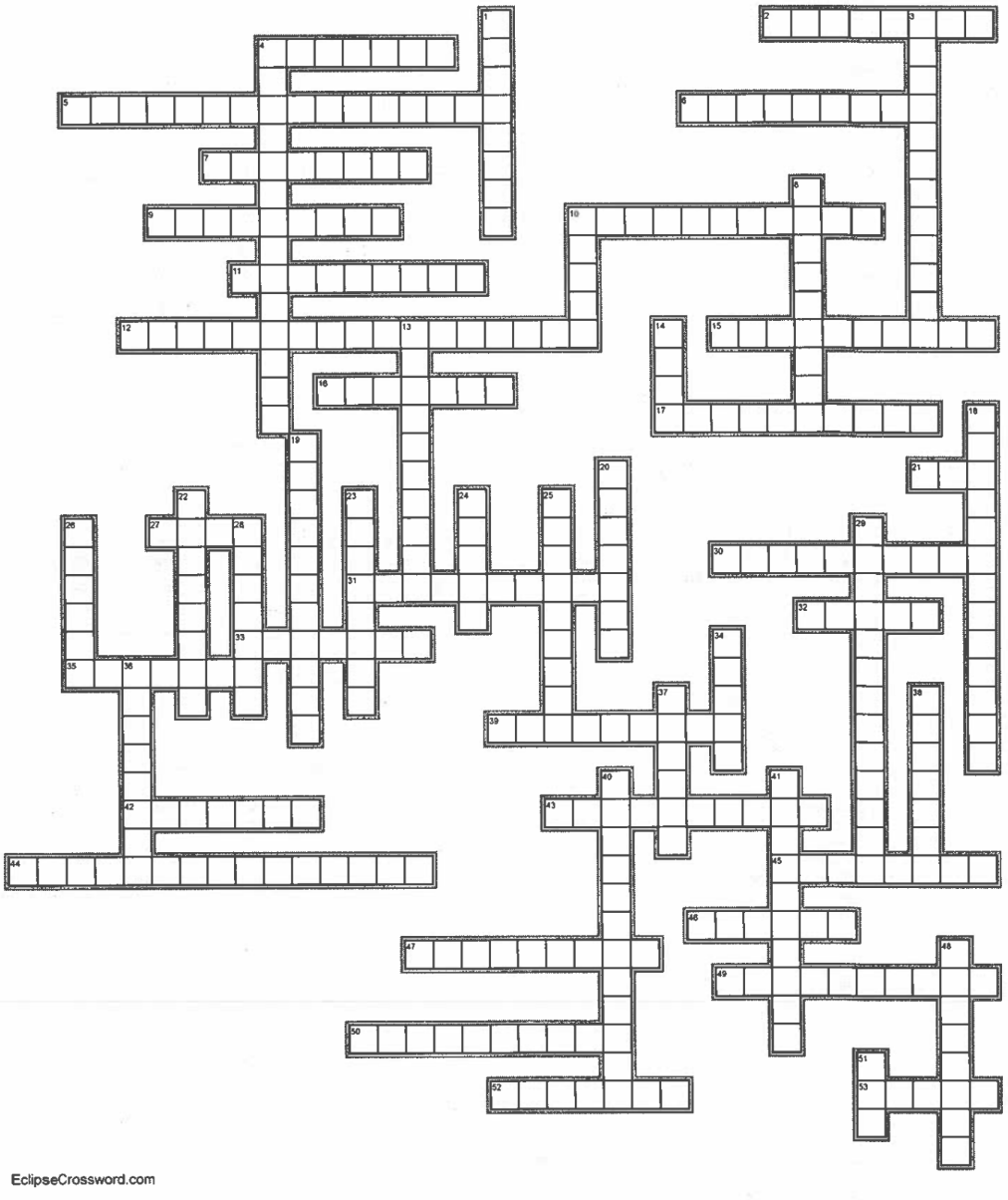 2000-2009 Nobel Laureate Crossword grid
