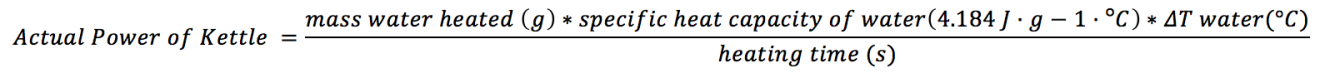 equation for actual kettle power