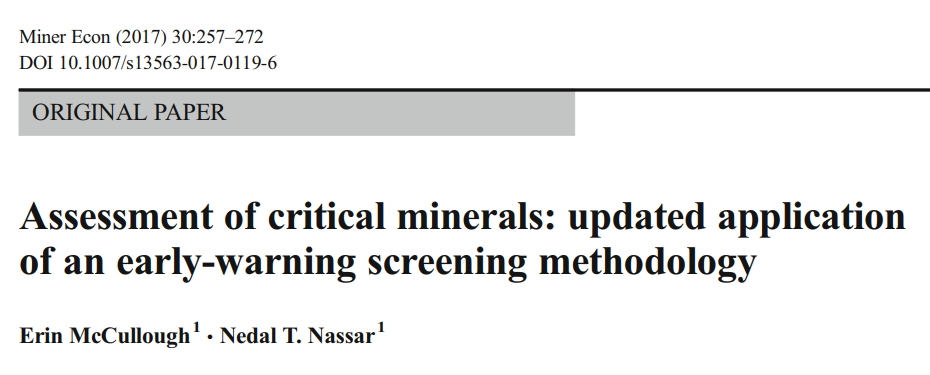 assessment critical minerals