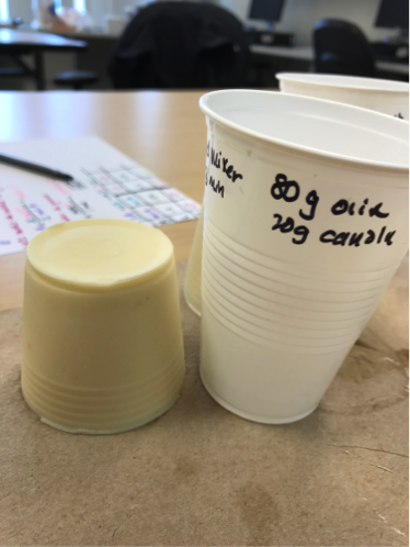 removing the soap from the plastic cup