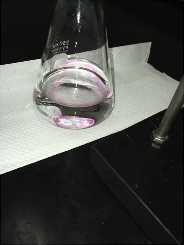 flask with pink solution