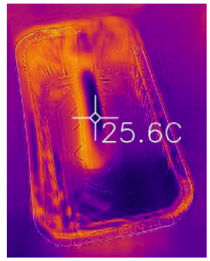 infrared image of a burning hotdog