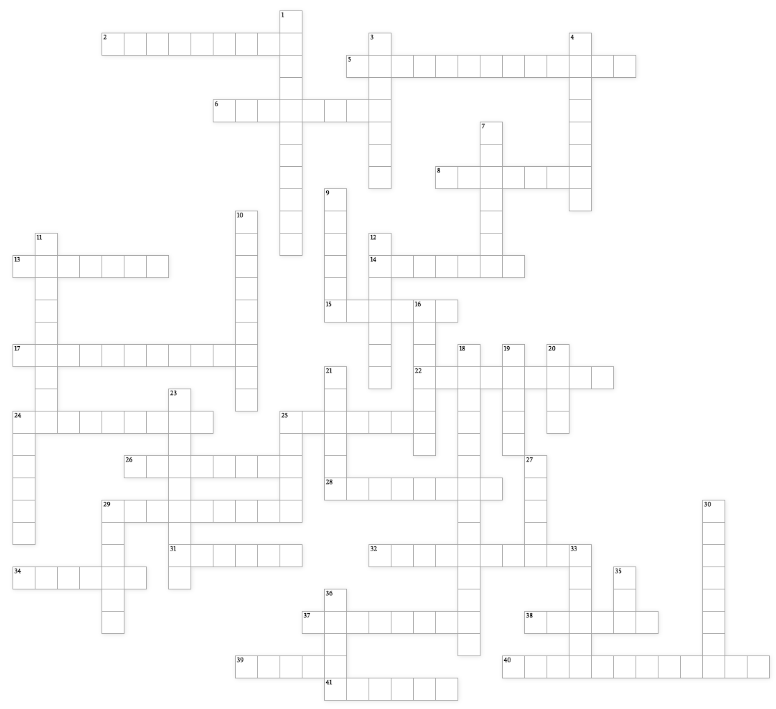 Nobel Prize 1931-1940 crossword puzzle - empty grid
