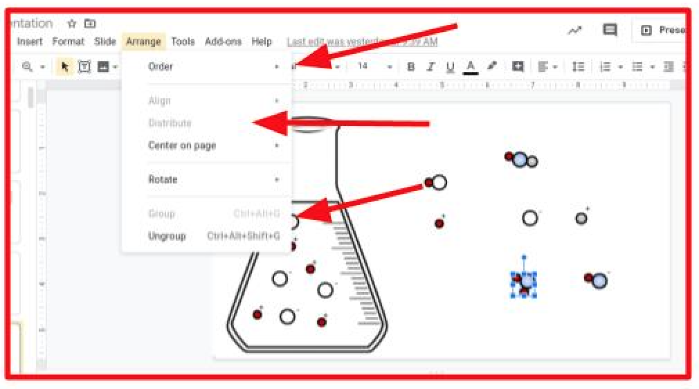 shows how to order shapes for grouping