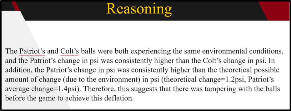 one group's reasoning for claim