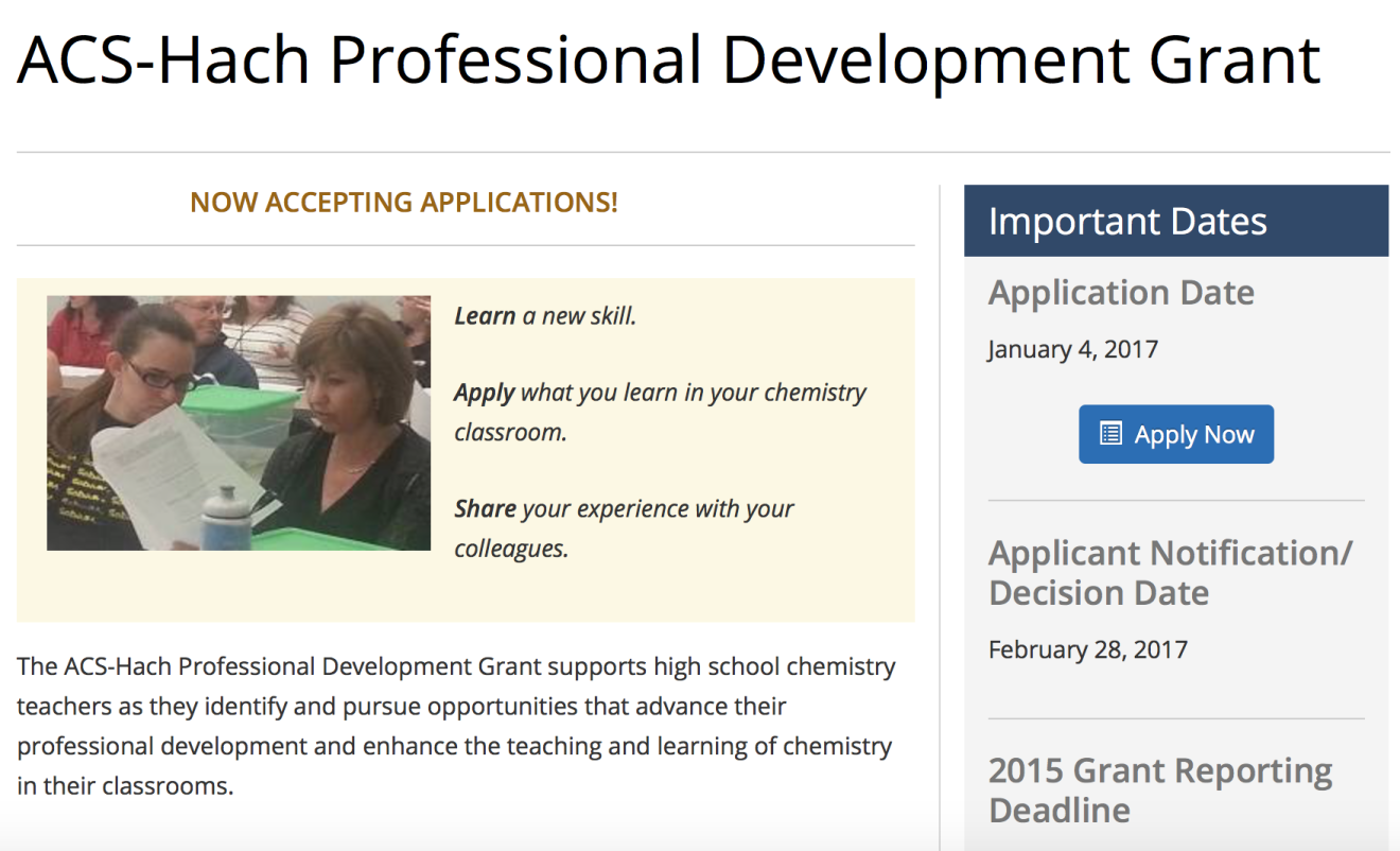 Hach Professional Development Grant