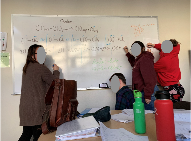 An in-person study group selfie 